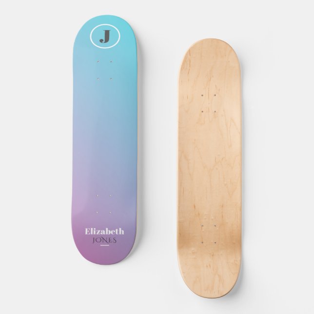 Minimalist design in pastel colours skateboard (Front)