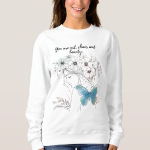 Minimalist design of a woman with a butterfly – Ph Sweatshirt