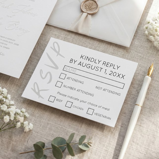 Minimalist design white RSVP card (Creator Uploaded)