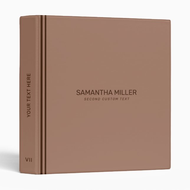 Minimalist Design with Mocha Mousse Background Binder (Front/Spine)