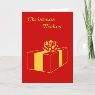 minimalist design wrapped gold gift for christmas holiday card