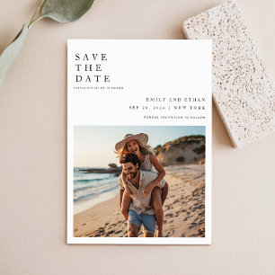 Minimalist Destination QR Code Wedding Photo Save The Date
