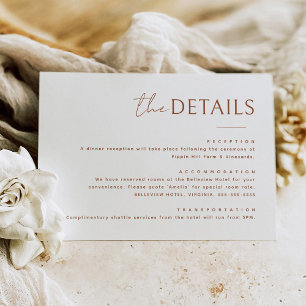 Minimalist Details Information Enclosure Card