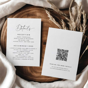 Minimalist Details QR Code Wedding Enclosure Card