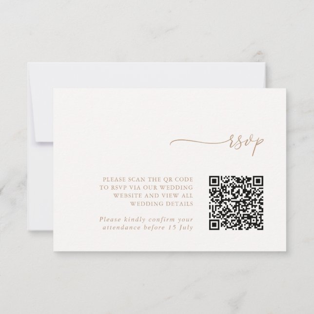 Minimalist Details & QR Code Wedding RSVP Card (Back)