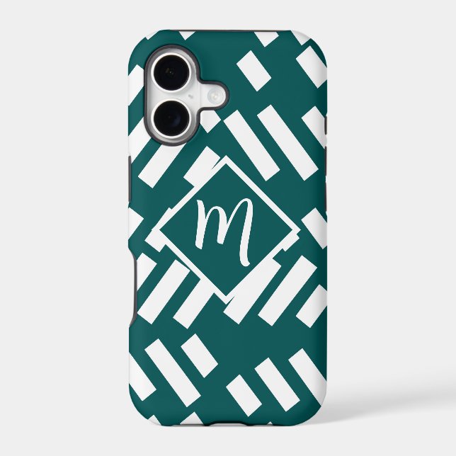 Minimalist Diagonal Striped Pattern, Monogram (Back)