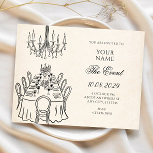 Minimalist dinner table  invitation