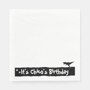 Minimalist Dino Birthday: T-Rex Design Napkin