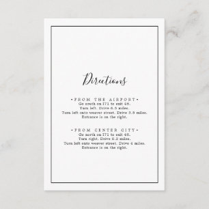 Minimalist Directions Enclosure Card