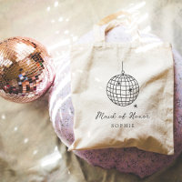 Minimalist Disco Ball Maid of Honour Wedding Party