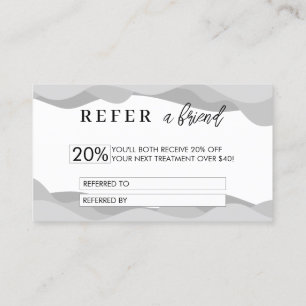 Minimalist Discount Refferal Card   Refer a Friend