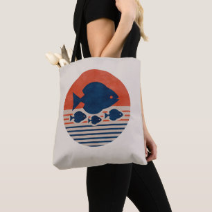 Minimalist Discus & Tetras Mid-Century Art Tote Bag