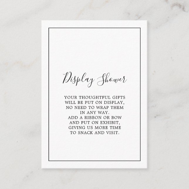 Minimalist Display Shower Enclosure Card (Front)