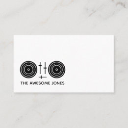 Minimalist DJ Turntable Logo QR Code Modern Business Card