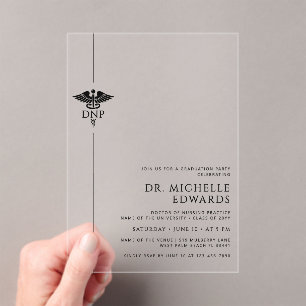 Minimalist DNP Doctor of Nursing Practice Graduate Acrylic Invitations