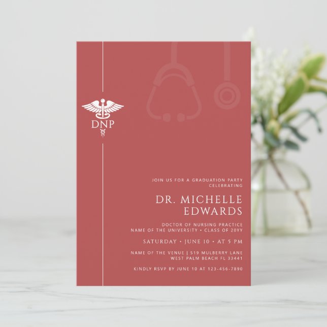 Minimalist DNP Doctor of Nursing Practice Graduate Invitation (Standing Front)