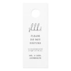 Minimalist Do Not Disturb Wedding Door Hanger