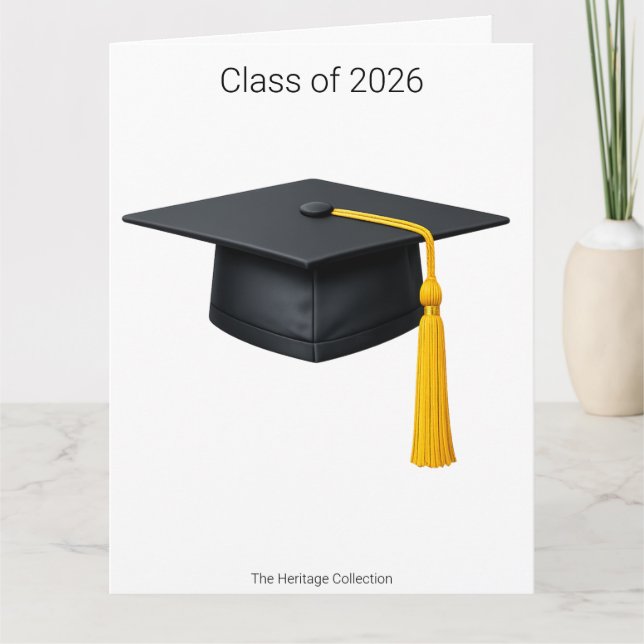 Minimalist Dog Graduation Card Class of 2026 Herit (Front)