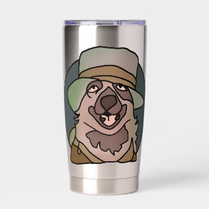 Minimalist Dog GrandPa with Cool Hat Funny Insulated Tumbler
