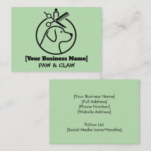 Minimalist Dog Groomer Business Card
