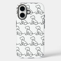 Minimalist Dog Line Art iPhone Case