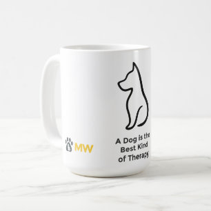 Minimalist Dog Line Art Mug   Elegant Pet Silhouet