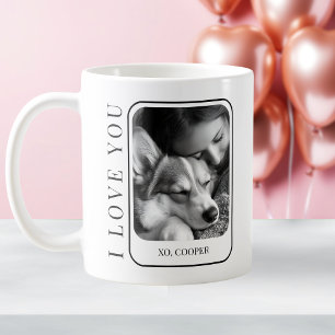 Minimalist Dog Mom Photo XO Valentine's Day Pet Coffee Mug