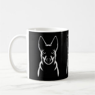 Minimalist Dog Silhouette on Black Coffee Mug