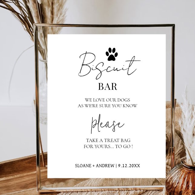 Minimalist Dog Treat Wedding Favours Biscuit Bar Poster (Creator Uploaded)