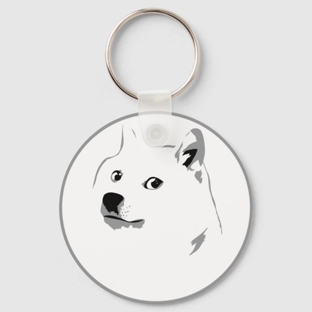 Minimalist dogecoin keyfob keychain (Front)
