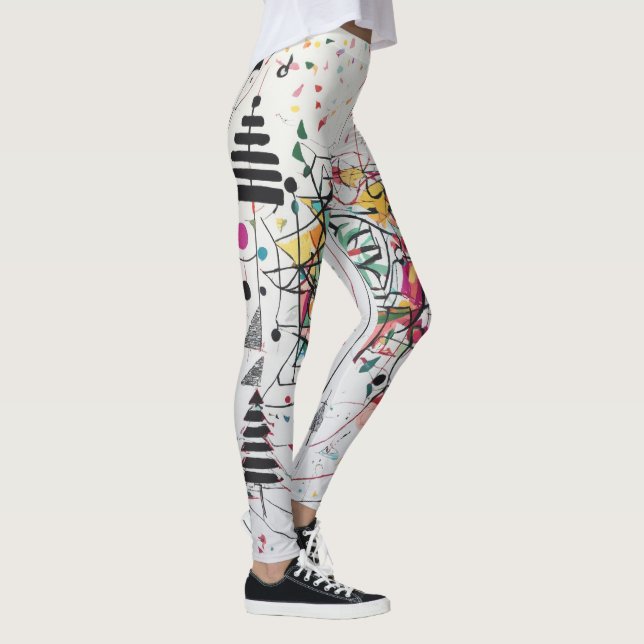  "Minimalist Doodle Pad Christmas: Pop Art Abstrac Leggings (Right)