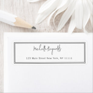 Minimalist Double Border Return Address Label
