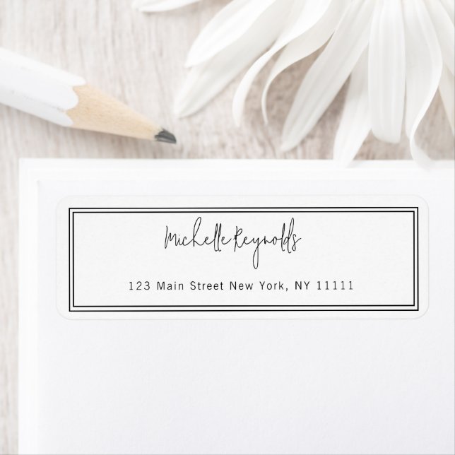 Minimalist Double Border Return Address Label (Insitu)