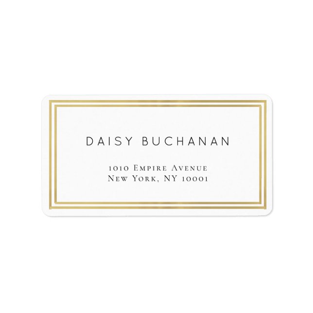 Minimalist Double Gold Frame Return Label (Front)