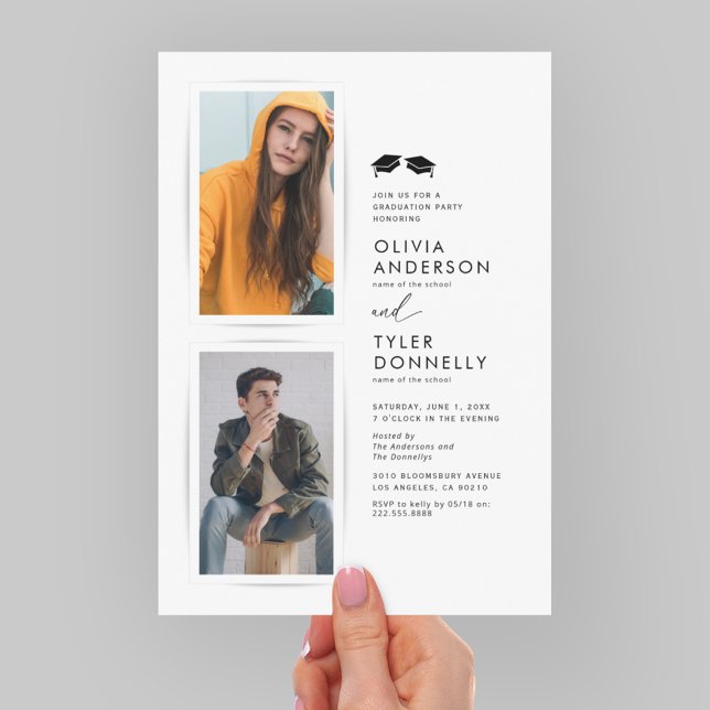 Minimalist Double Graduation Party Invitation (Creator Uploaded)