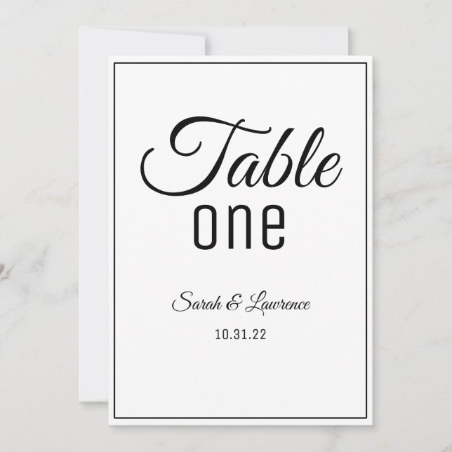 Minimalist Double Sided Reception Table Numbers (Front)