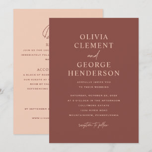 Minimalist Double-Sided Wedding Invitation