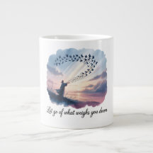 Minimalist Doves & Quote Mug – Let Go Design