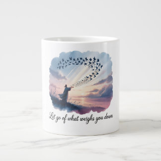 Minimalist Doves & Quote Mug – Let Go Design