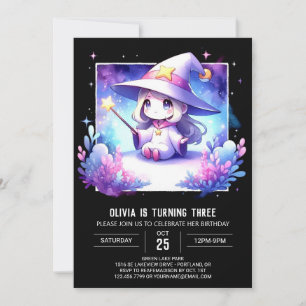 Minimalist Dreamy Wizard Birthday Invitation