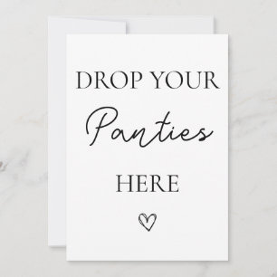 Minimalist Drop Your Panties Bachelorette Card