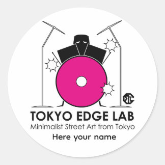 Minimalist Drum Kit - Tokyo Edge Lab Classic Round Sticker