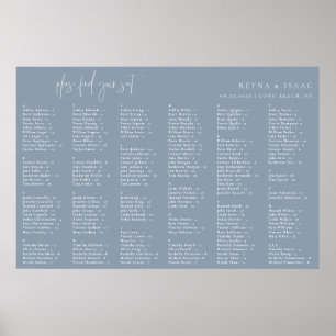 Minimalist Dusty Blue Alphabetical Seating Chart