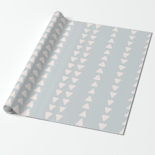 Minimalist Dusty Blue and Pink Hand-Drawn Triangle Wrapping Paper