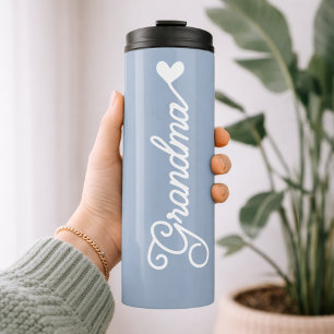 Minimalist Dusty Blue Birthday Gift for Her or Mom Thermal Tumbler