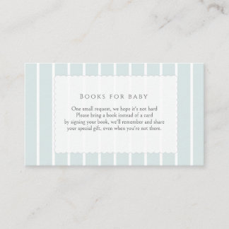 Minimalist Dusty Blue Books for Baby Enclosure Card
