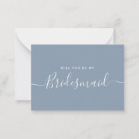 Minimalist Dusty Blue Bridesmaid Proposal