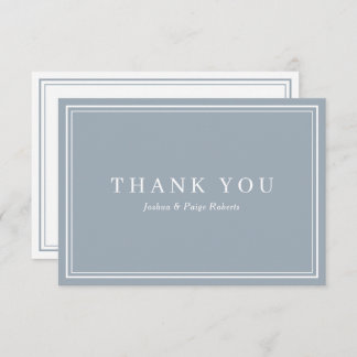 Minimalist Dusty Blue Elegant Custom Thank You