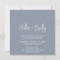 Minimalist Dusty Blue Modern Wedding