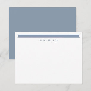 Minimalist Dusty Blue Monogram Modern Border Card